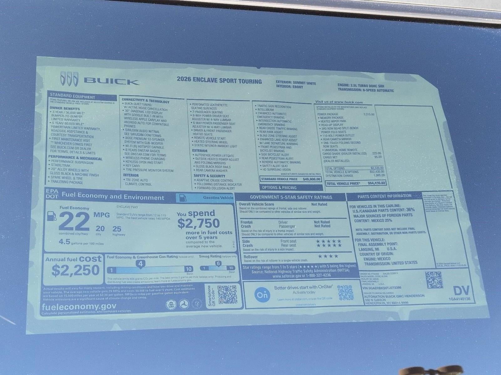 2026 Buick Enclave Sport Touring