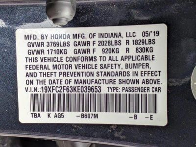 2019 Honda Civic Sedan LX CVT