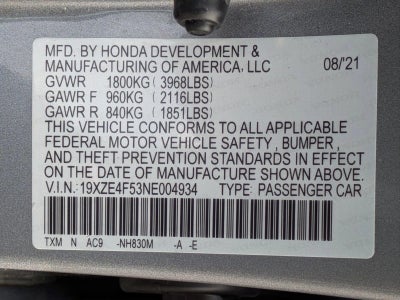 2022 Honda Insight EX CVT
