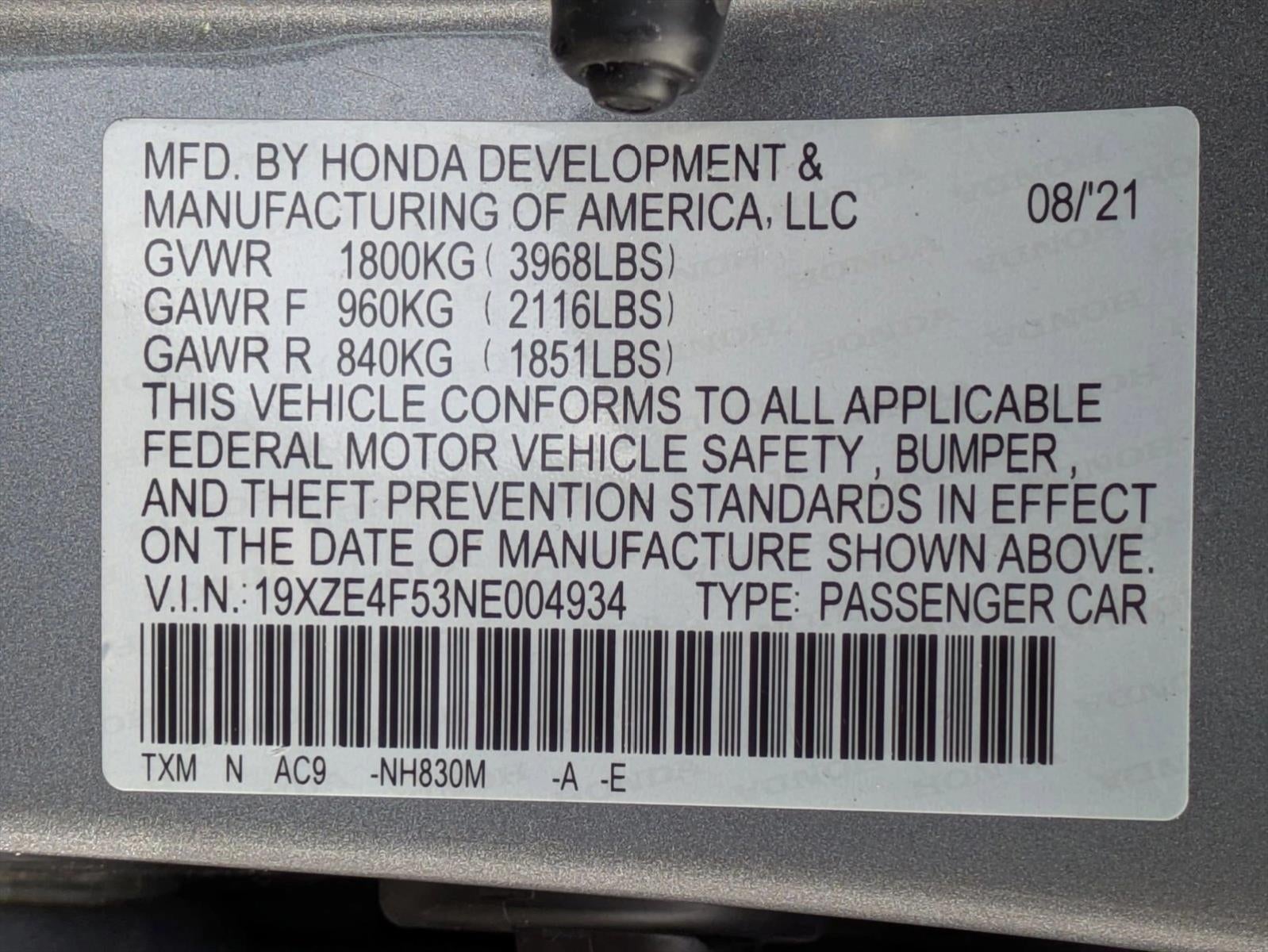 2022 Honda Insight EX CVT