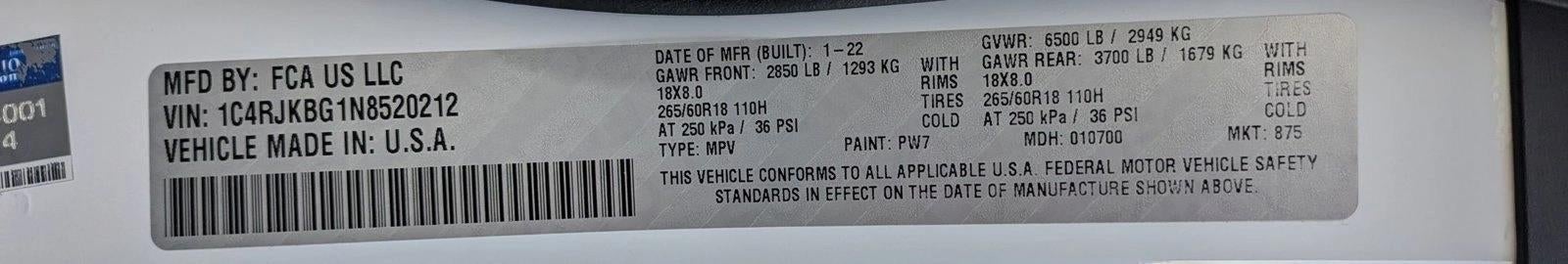 2022 Jeep Grand Cherokee L Limited 4x4