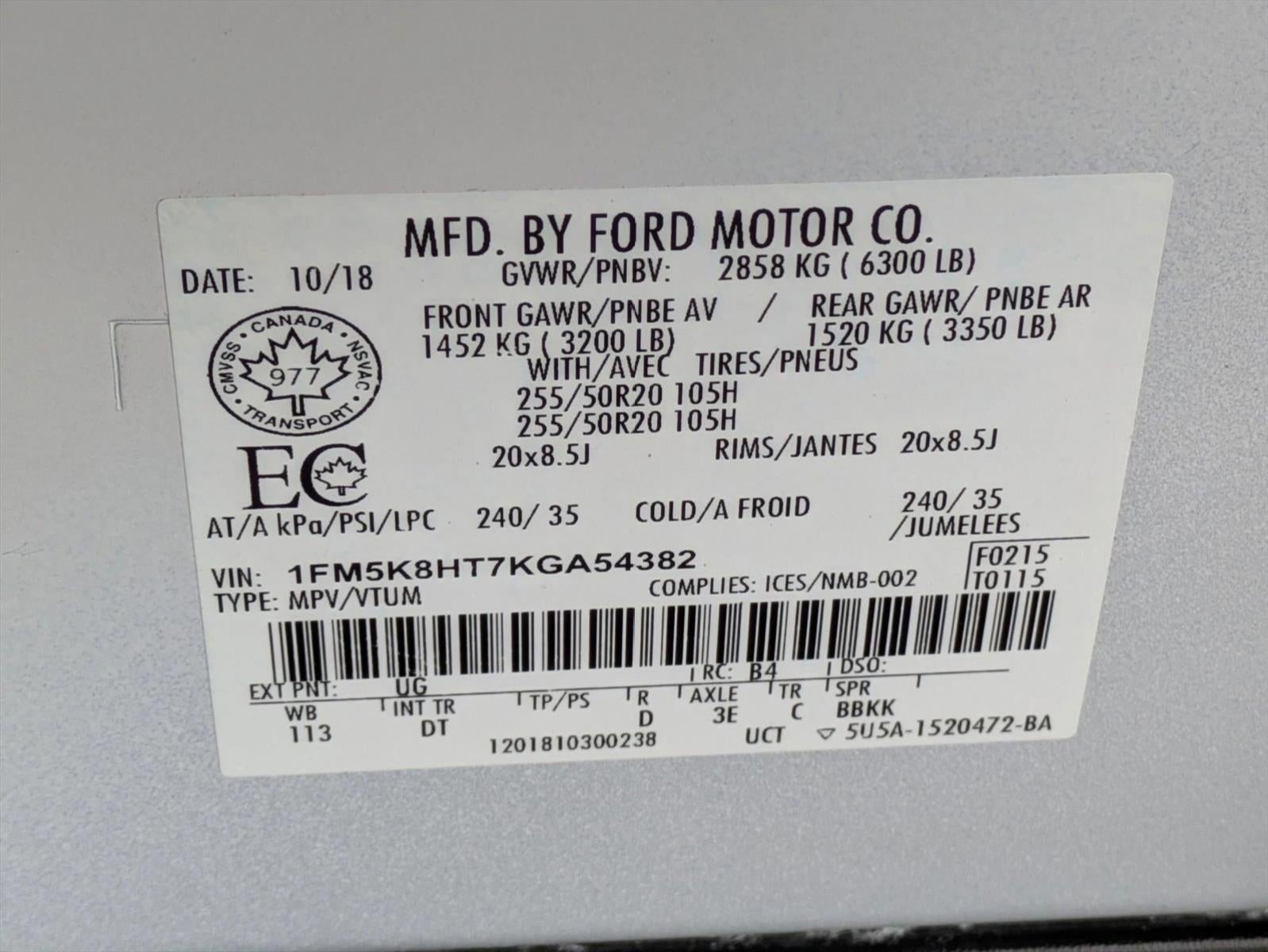 2019 Ford Explorer Platinum 4WD