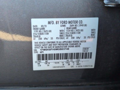 2021 Ford Explorer Limited 4WD