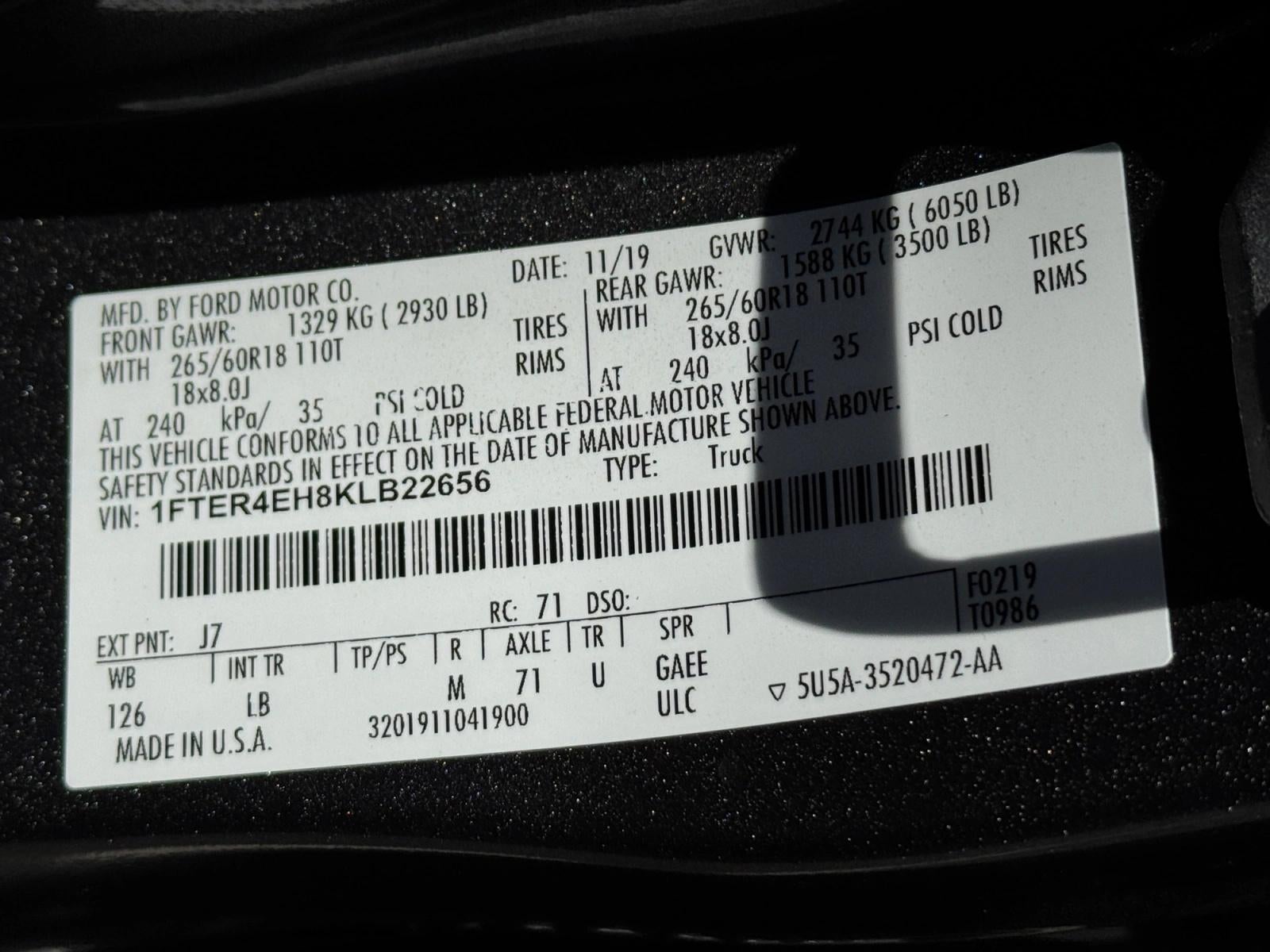 2019 Ford Ranger XLT 2WD SuperCrew 5' Box