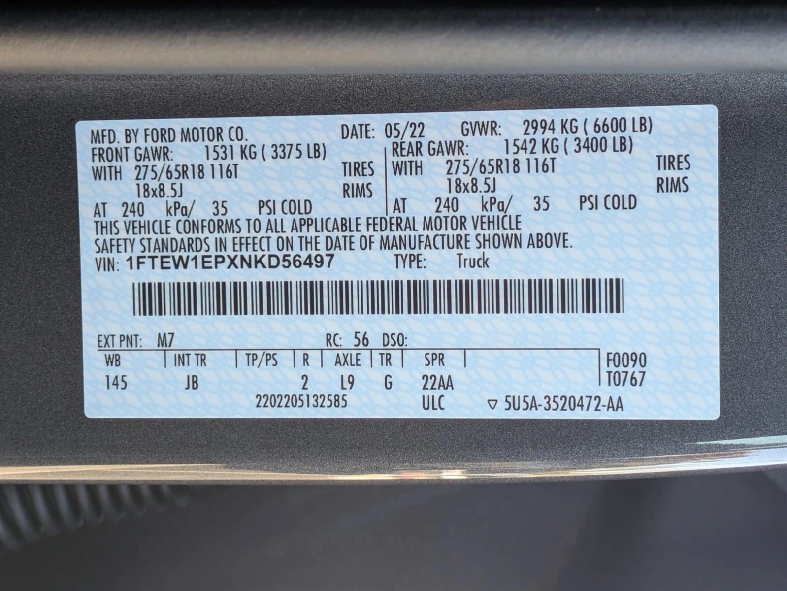 2022 Ford F-150 XL 4WD SuperCrew 5.5' Box