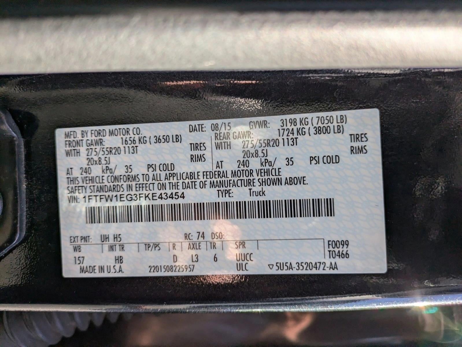 2015 Ford F-150 4WD SuperCrew 6-1/2 Ft Box Lariat