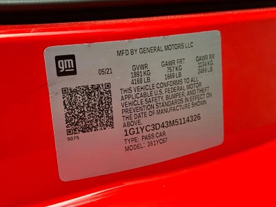 2021 Chevrolet Corvette Stingray Convertible 3LT