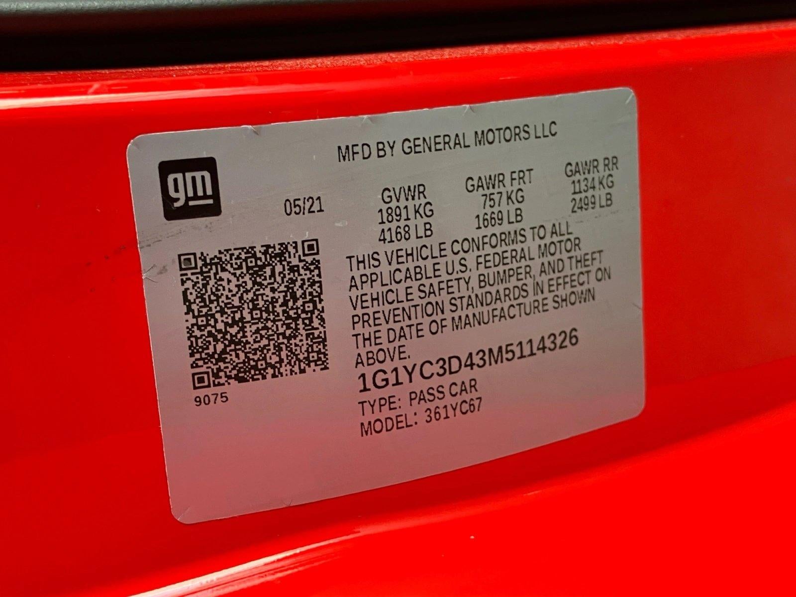 2021 Chevrolet Corvette Stingray Convertible 3LT