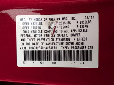 2017 Honda Accord Sedan Sport CVT PZEV