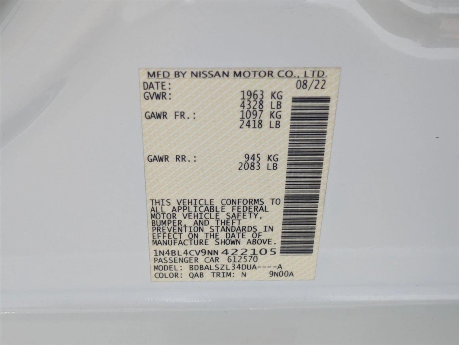 2022 Nissan Altima 2.5 SR Sedan