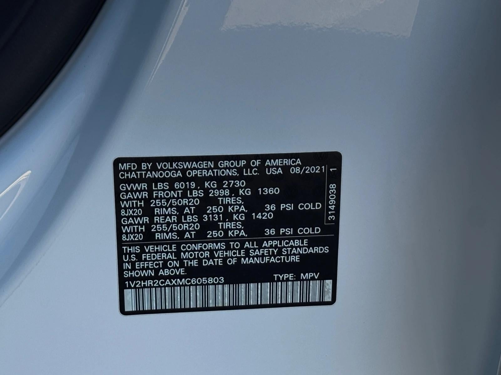 2021 Volkswagen Atlas 3.6L V6 SE w/Technology 4MOTION *Ltd Avail*