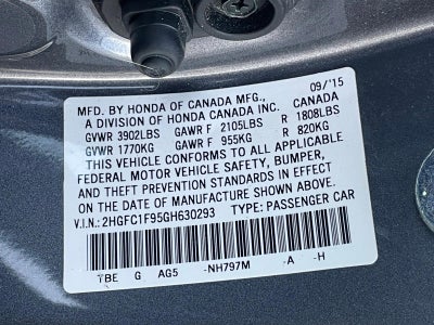 2016 Honda Civic Sedan Touring CVT