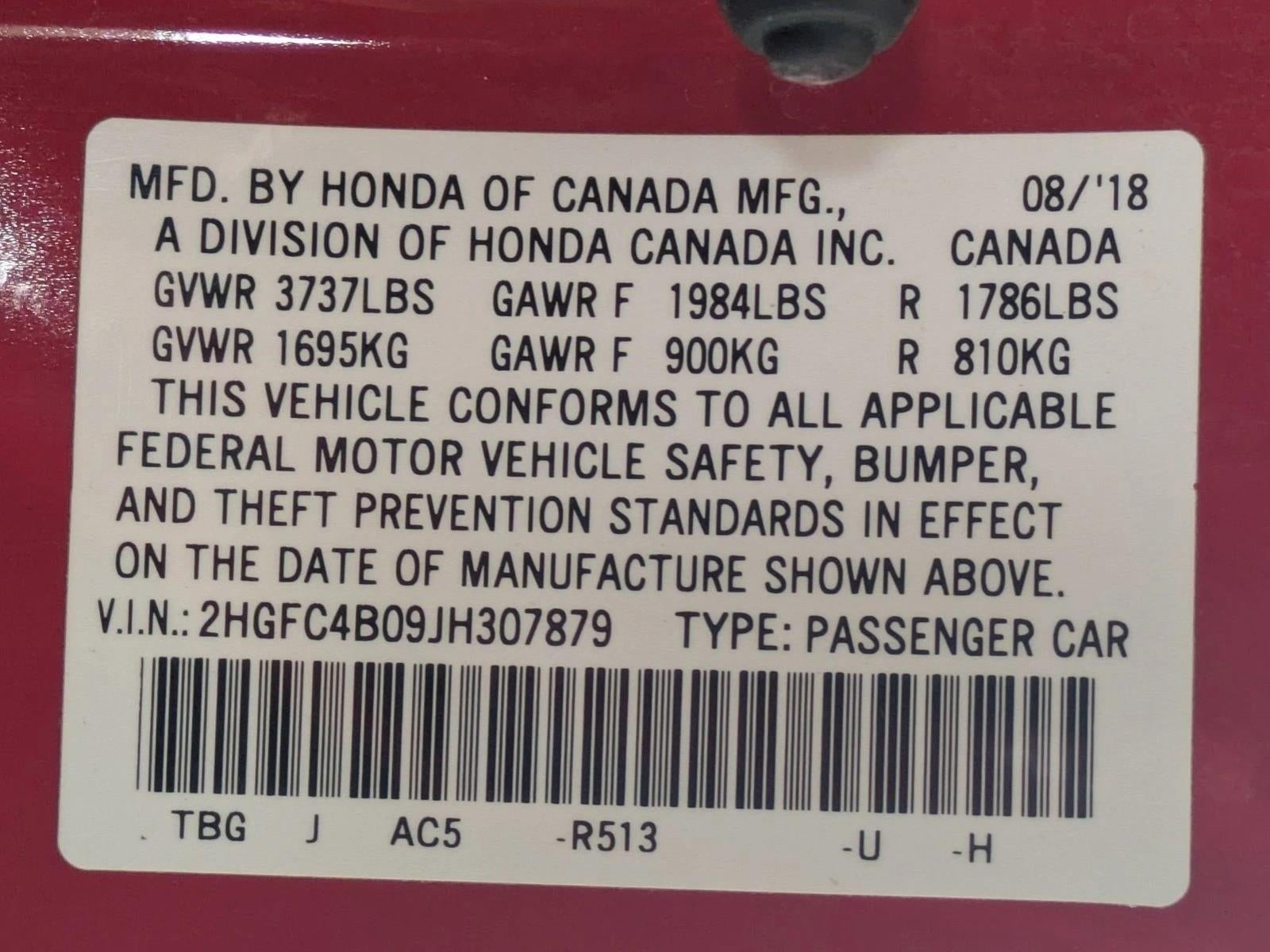 2018 Honda Civic Coupe LX-P CVT