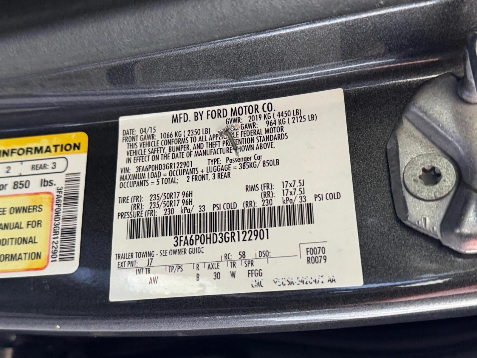 2016 Ford Fusion 4dr Sdn SE FWD