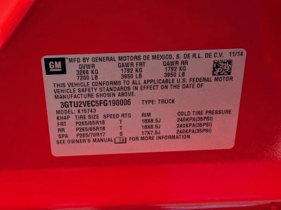 2015 GMC Sierra 1500 Crew Cab Standard Box 4-Wheel Drive SLT