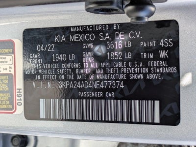 2022 Kia Rio LX IVT