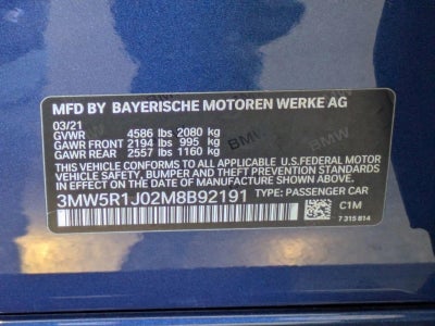 2021 BMW 330i Sedan North America