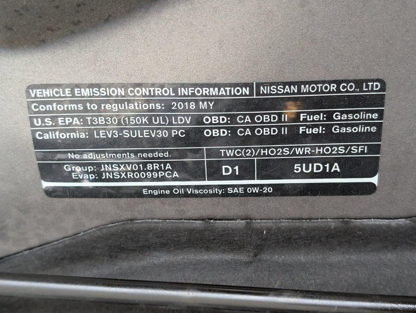 2018 Nissan Sentra SV CVT