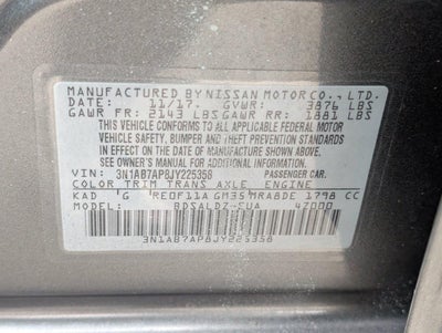 2018 Nissan Sentra SV CVT