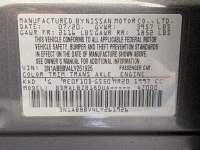 2020 Nissan Sentra S CVT