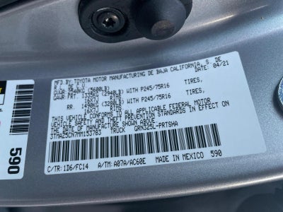 2021 Toyota Tacoma 2WD 2WD SR5 Double Cab 5' Bed V6 AT (Natl)