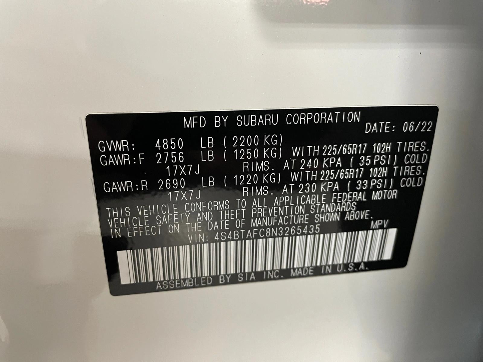 2022 Subaru Outback Premium CVT