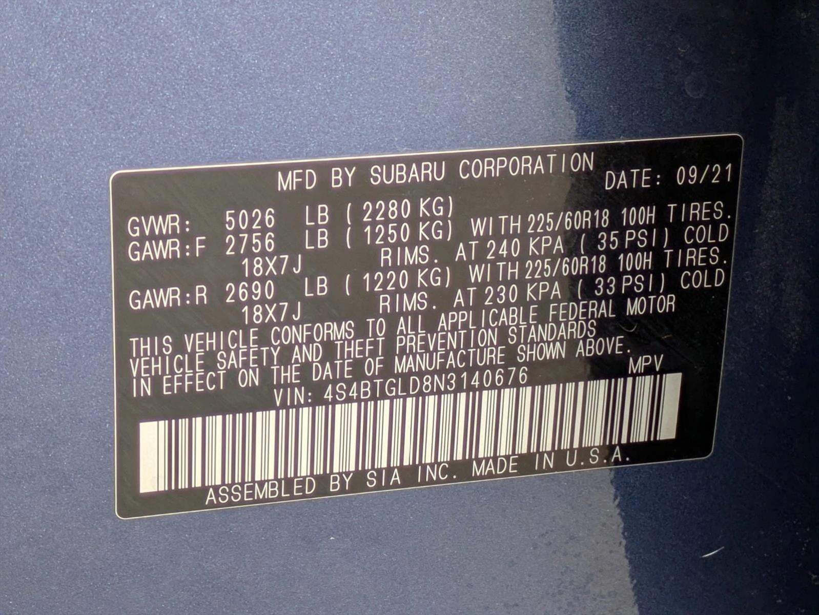 2022 Subaru Outback Onyx Edition XT CVT