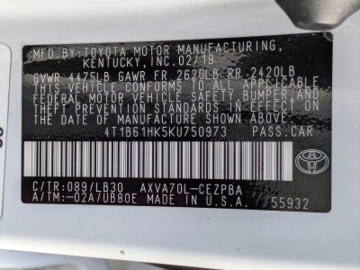 2019 Toyota Camry XSE Auto (Natl)