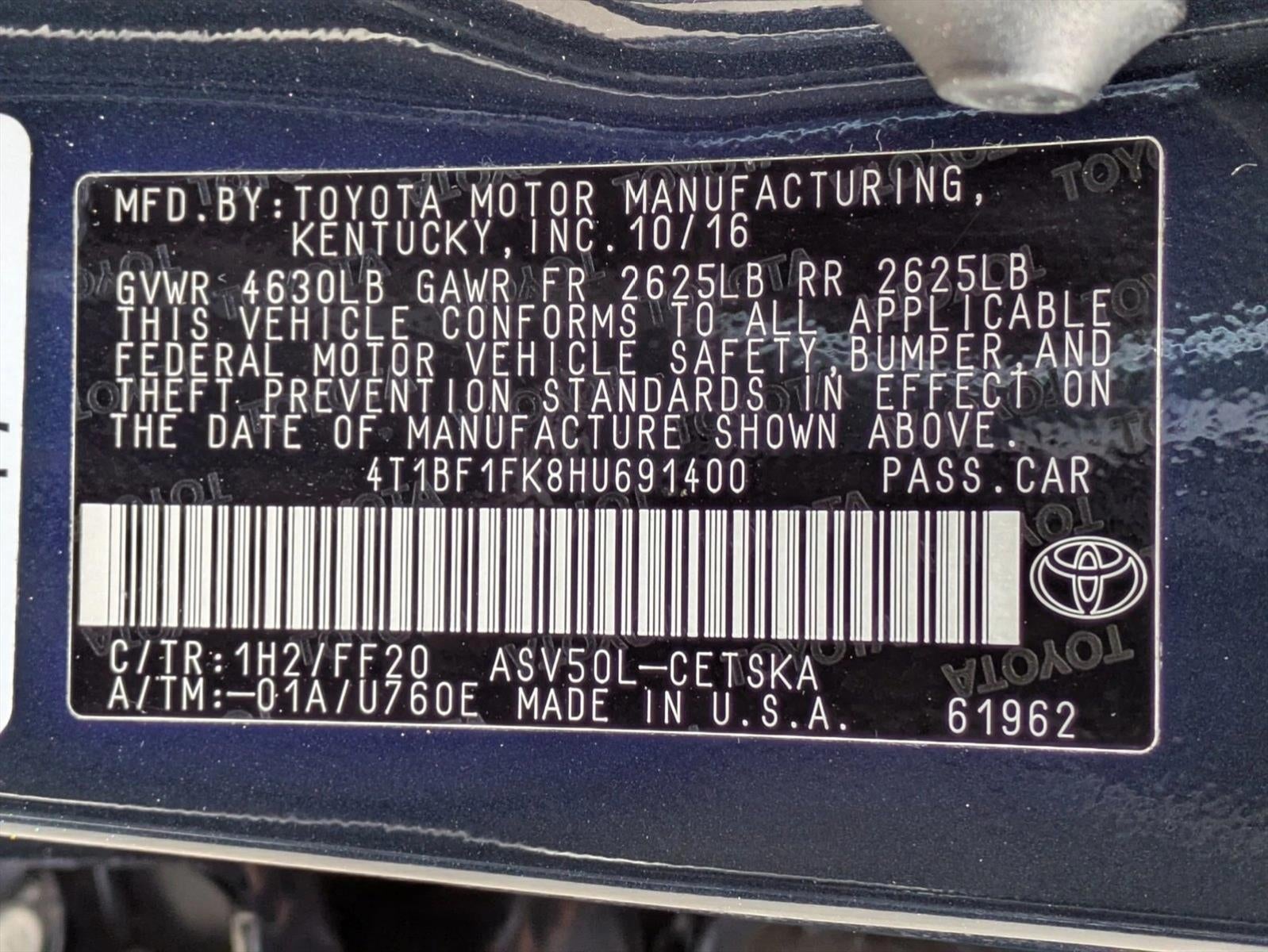 2017 Toyota Camry SE Auto (Natl)