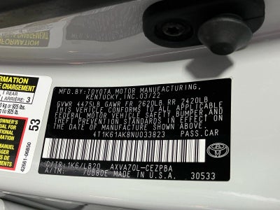 2022 Toyota Camry XSE Auto (Natl)