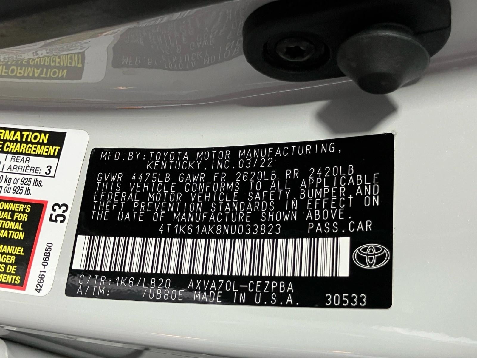 2022 Toyota Camry XSE Auto (Natl)