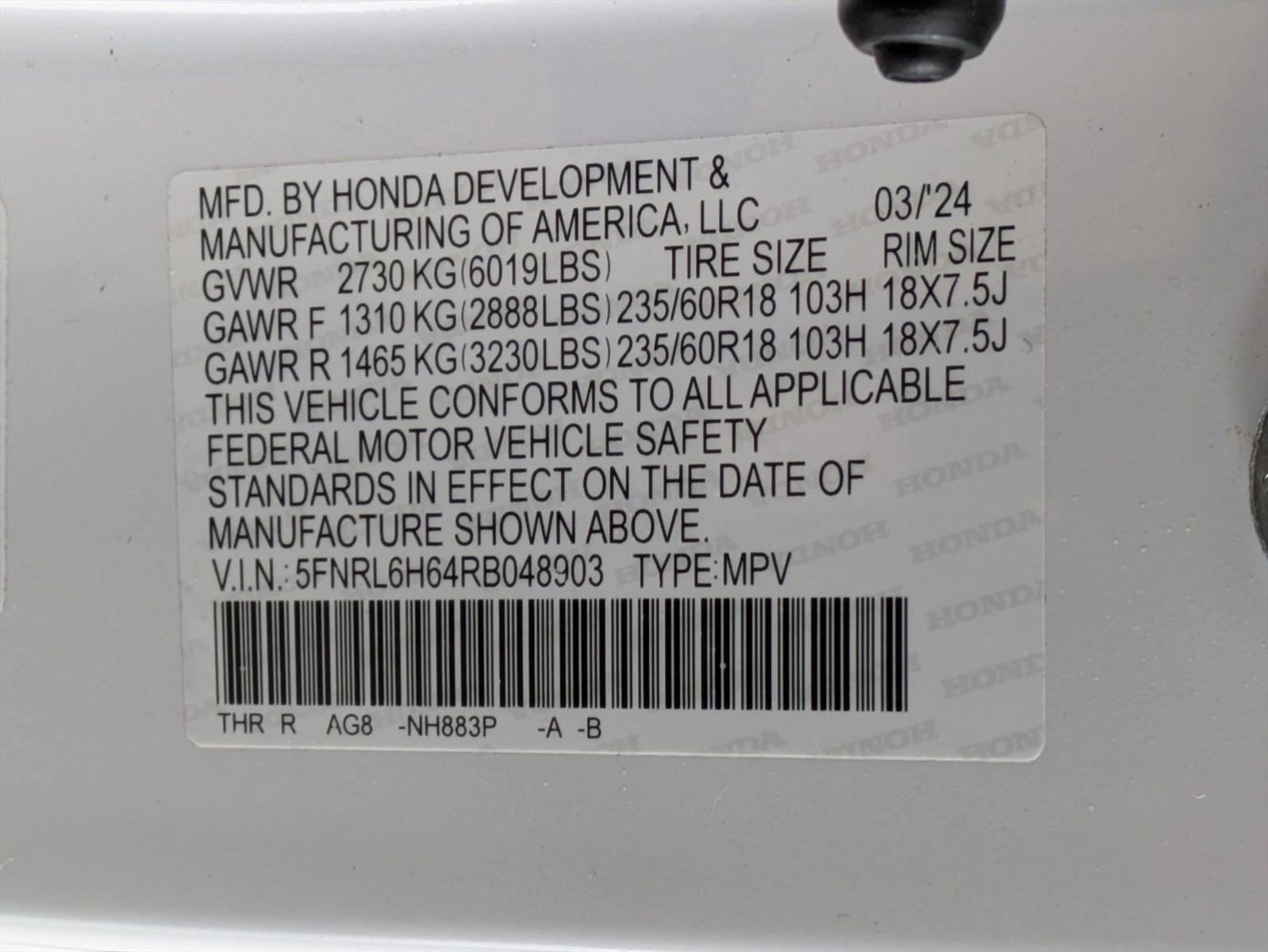 2024 Honda Odyssey EX-L Auto
