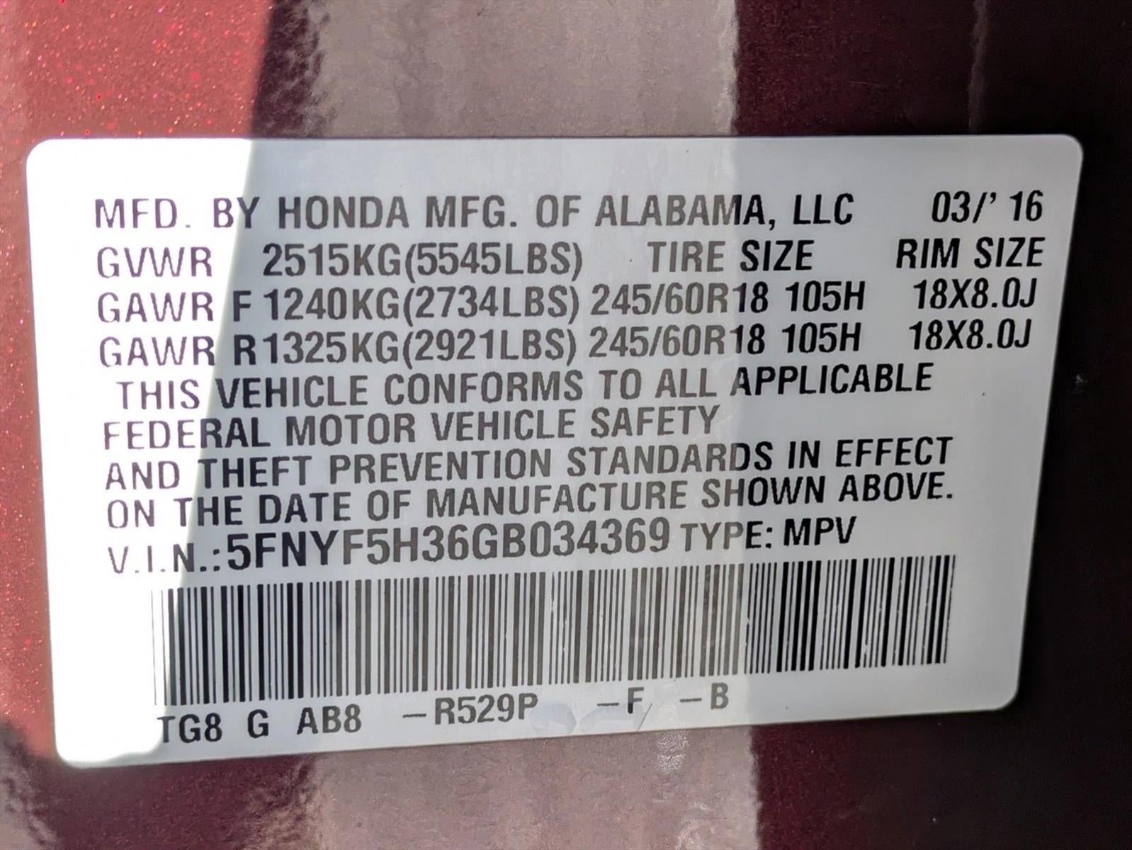 2016 Honda Pilot 2WD EX