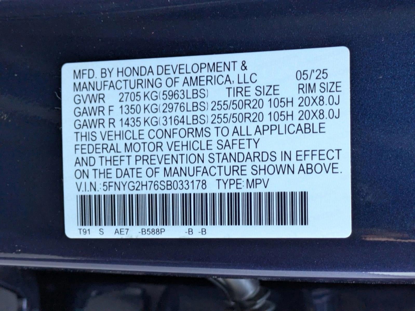 2025 Honda Pilot Touring 2WD