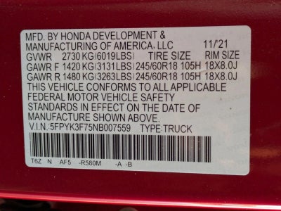 2022 Honda Ridgeline RTL-E AWD