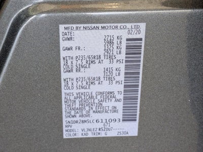 2020 Nissan Pathfinder 4x4 SV