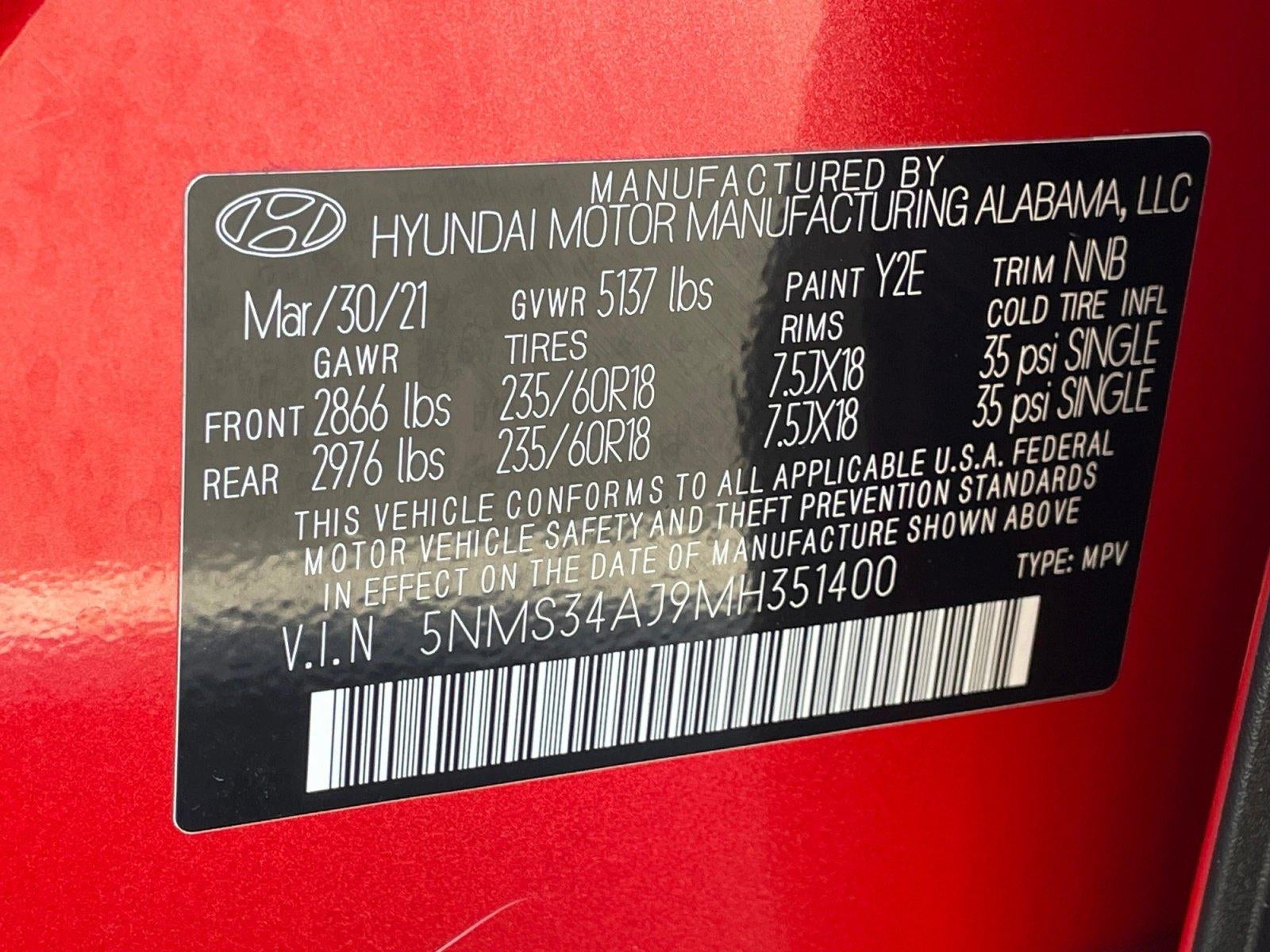 2021 Hyundai SANTA FE SEL FWD
