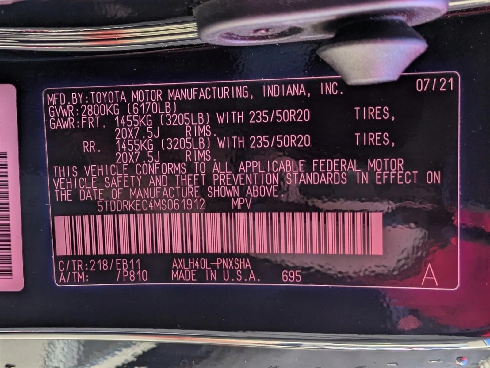 2021 Toyota Sienna XSE FWD 7-Passenger (Natl)