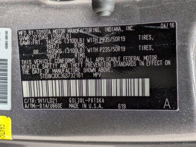 2016 Toyota Sienna 5dr 8-Pass Van SE Premium FWD (GS)