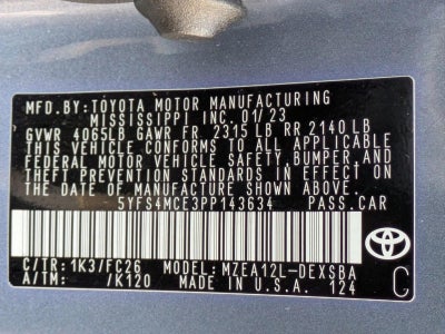 2023 Toyota Corolla SE CVT (Natl)