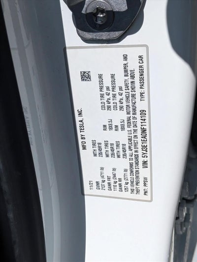 2022 Tesla Model 3 RWD
