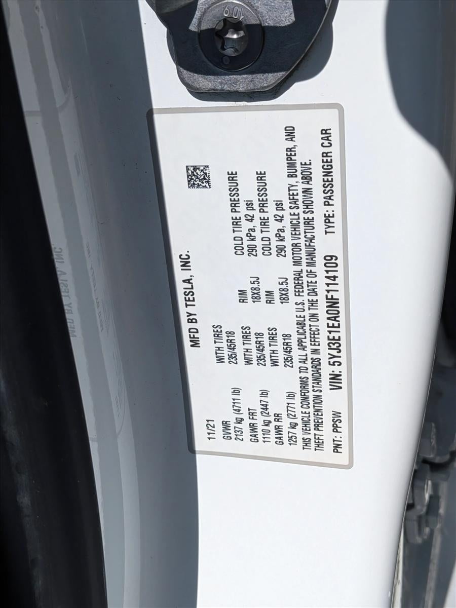 2022 Tesla Model 3 RWD