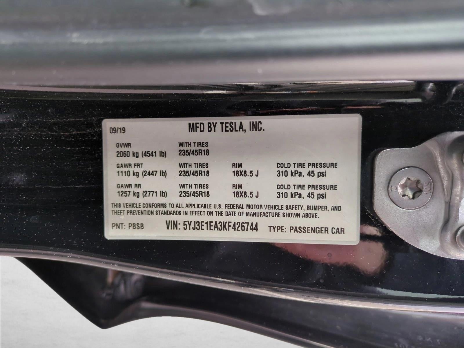 2019 Tesla Model 3 Mid Range RWD *Ltd Avail*