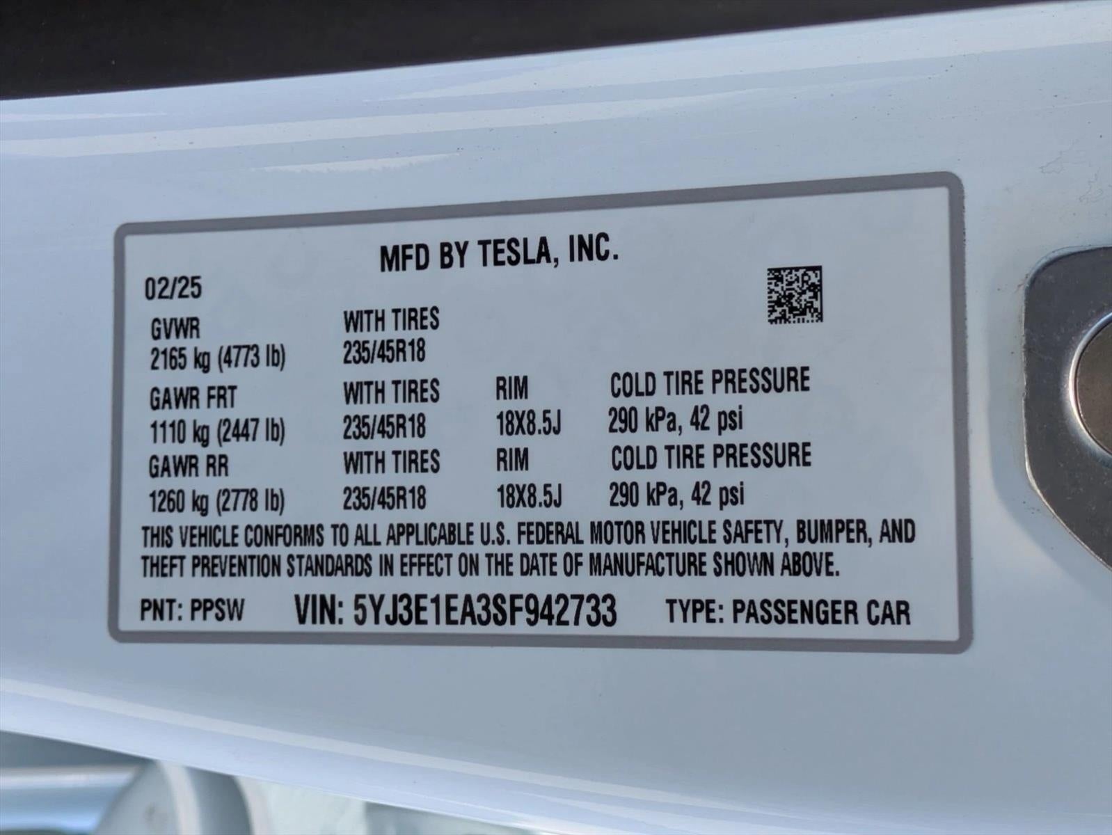 2025 Tesla Model 3 Long Range RWD