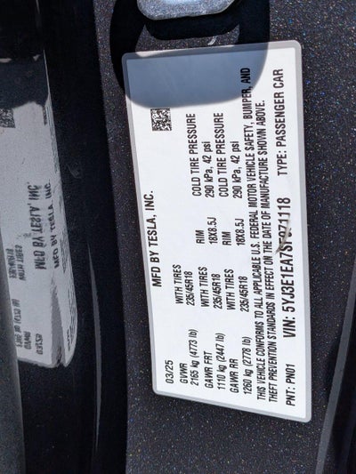 2025 Tesla Model 3 Long Range RWD