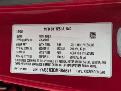 2021 Tesla Model 3 Long Range AWD