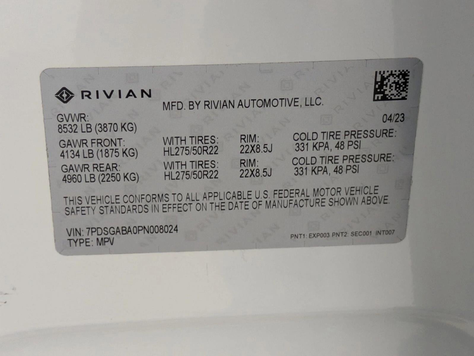 2023 Rivian R1S Adventure Quad-Motor Large Pack