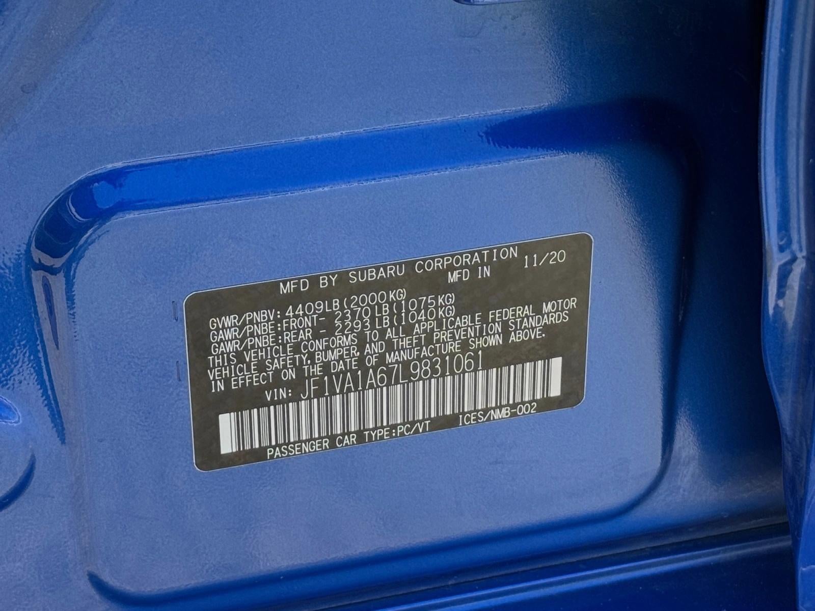 2020 Subaru WRX Manual