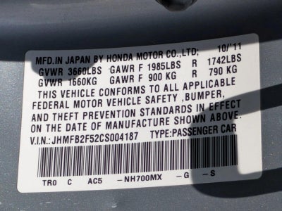 2012 Honda Civic Sedan LX Automatic