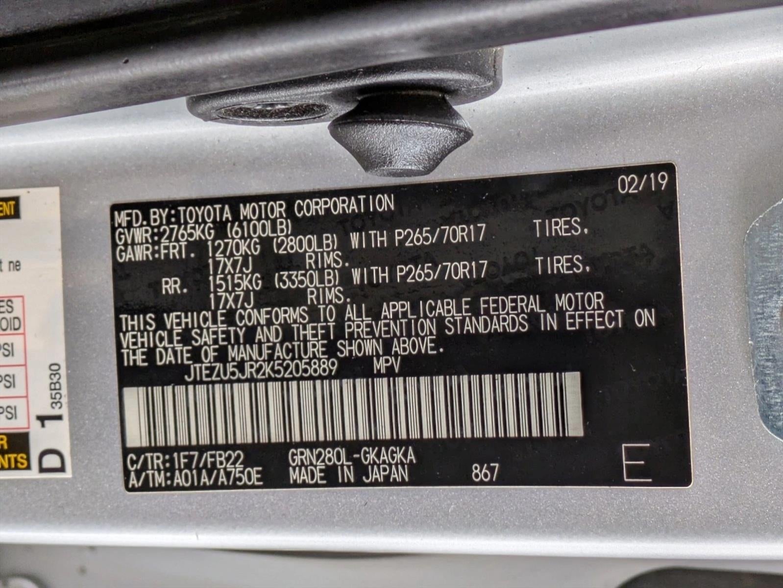 2019 Toyota 4Runner SR5 2WD (Natl)